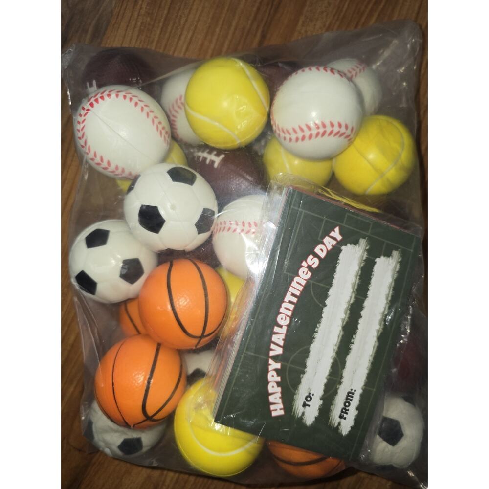 30 Pack Sports Valentines Cards Gifts for Kids School Classroom Squeeze Foam... - Picture 10 of 10
